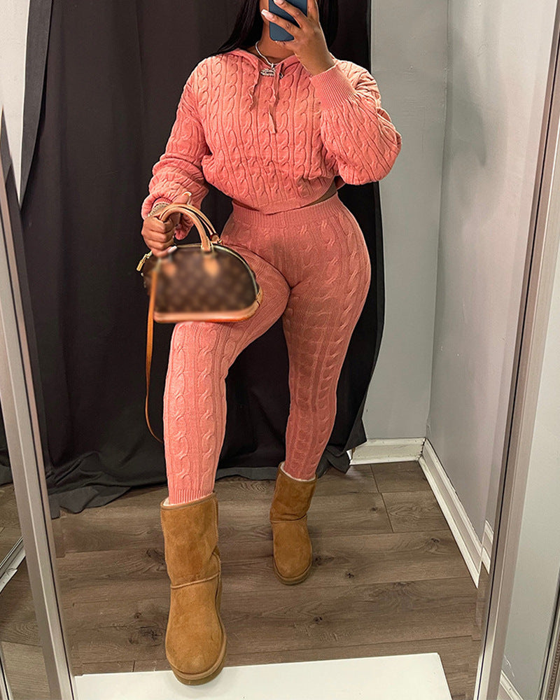 Sweater Sweater Suit Two-piece Set