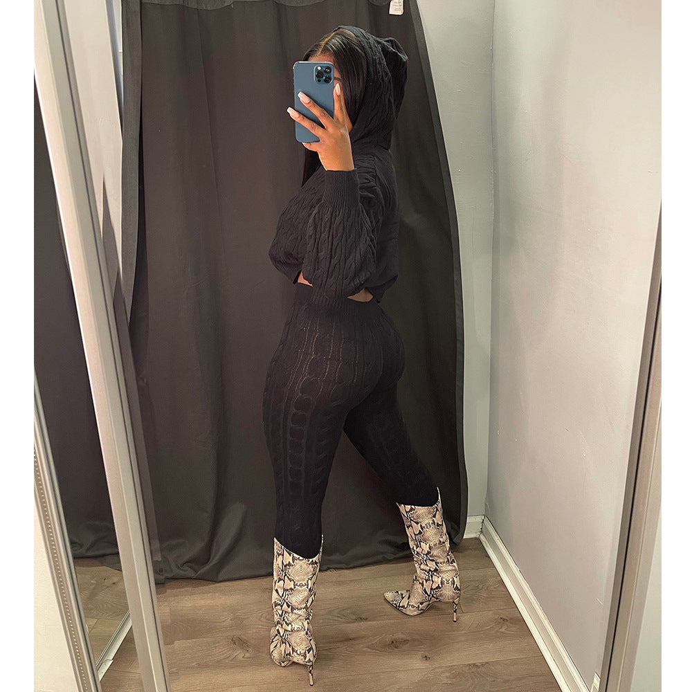 Sweater Sweater Suit Two-piece Set