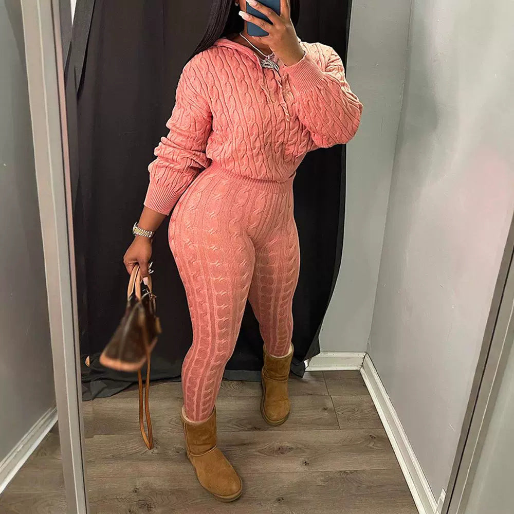 Sweater Sweater Suit Two-piece Set