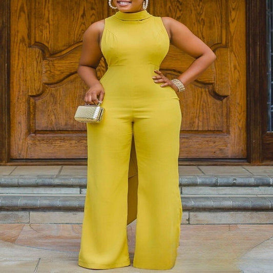 Fashionable Knitted Sleeveless Slim Fit Women's Jumpsuit