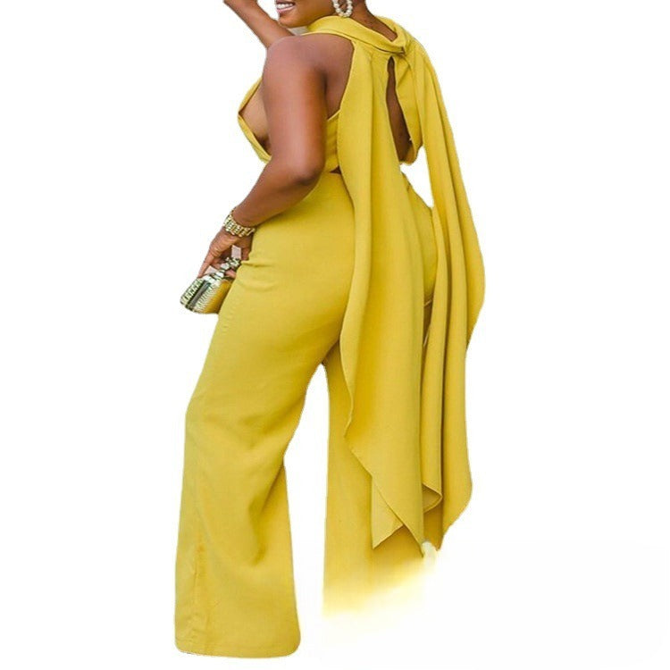 Fashionable Knitted Sleeveless Slim Fit Women's Jumpsuit